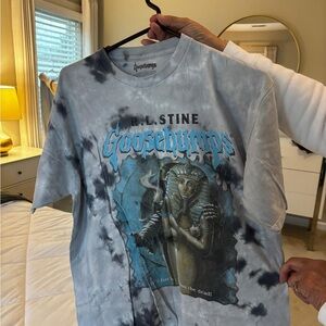 Goosebumps Tie-Dye Graphic Tee - Blue & Gray